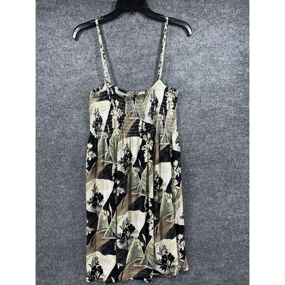 Pineapple‎ Moon Dress Sleeveless Mini Fit Flare Floral Stretch Large Tropical - Picture 4 of 7